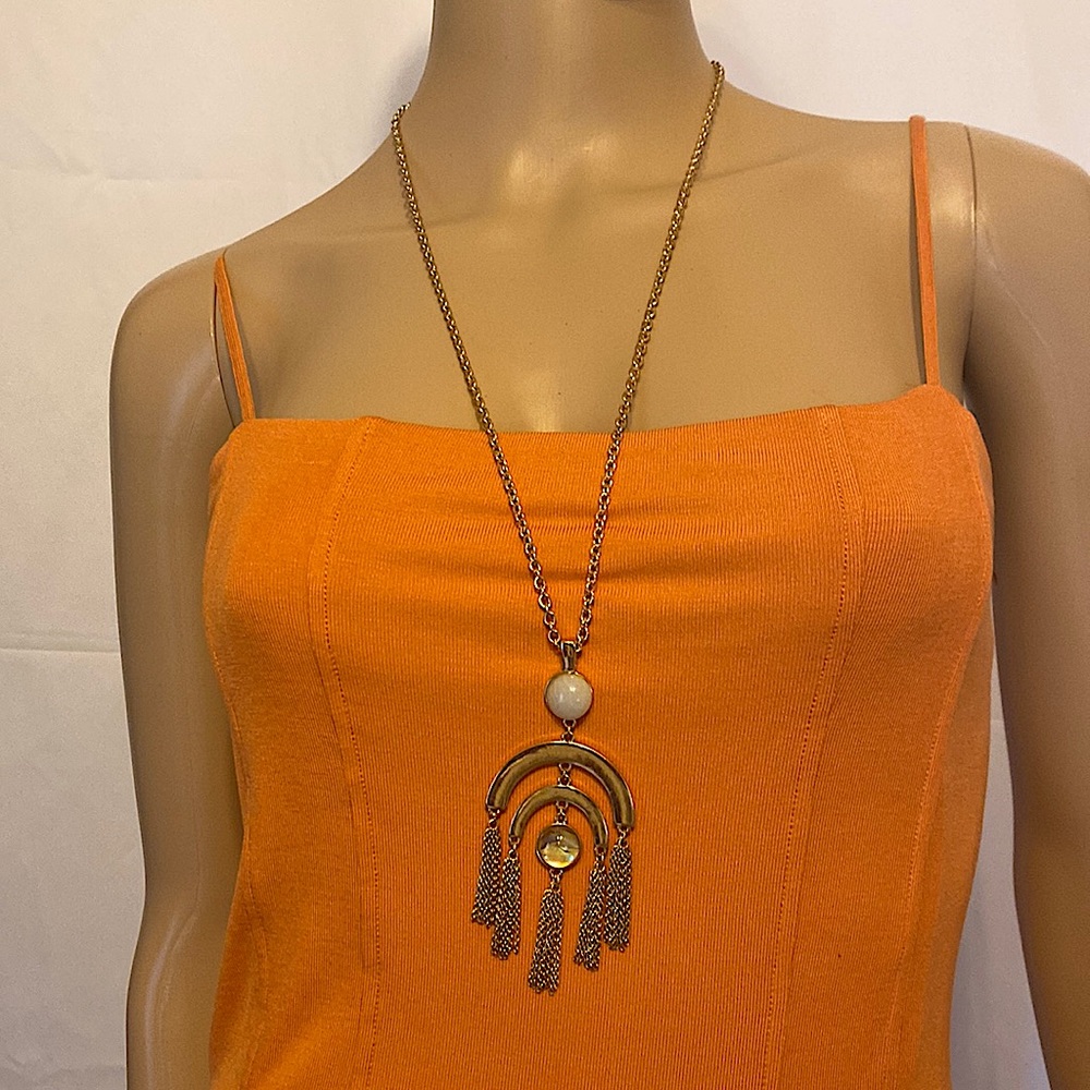 ‼️Baublebar Colorful Stones Gems Embedded In Resin Gold Tone Necklace